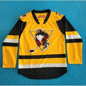 CCM Wilkes-Barre Scranton Penguins Hockey Jersey Yellow AHL Size S